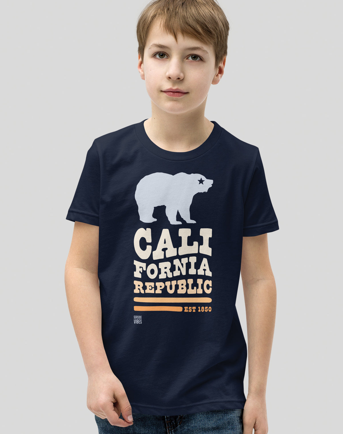 Youth: California Republic Bear Tee | Navy