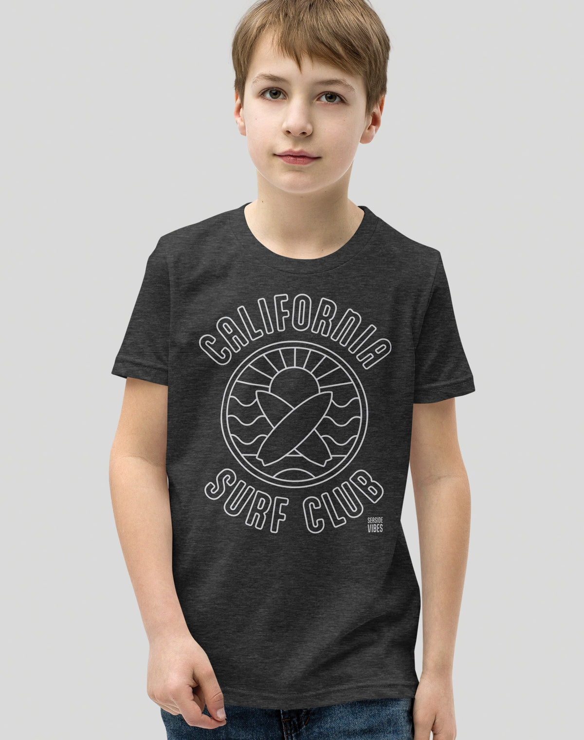 Youth: California Surf Club Tee | Dark Grey Heather