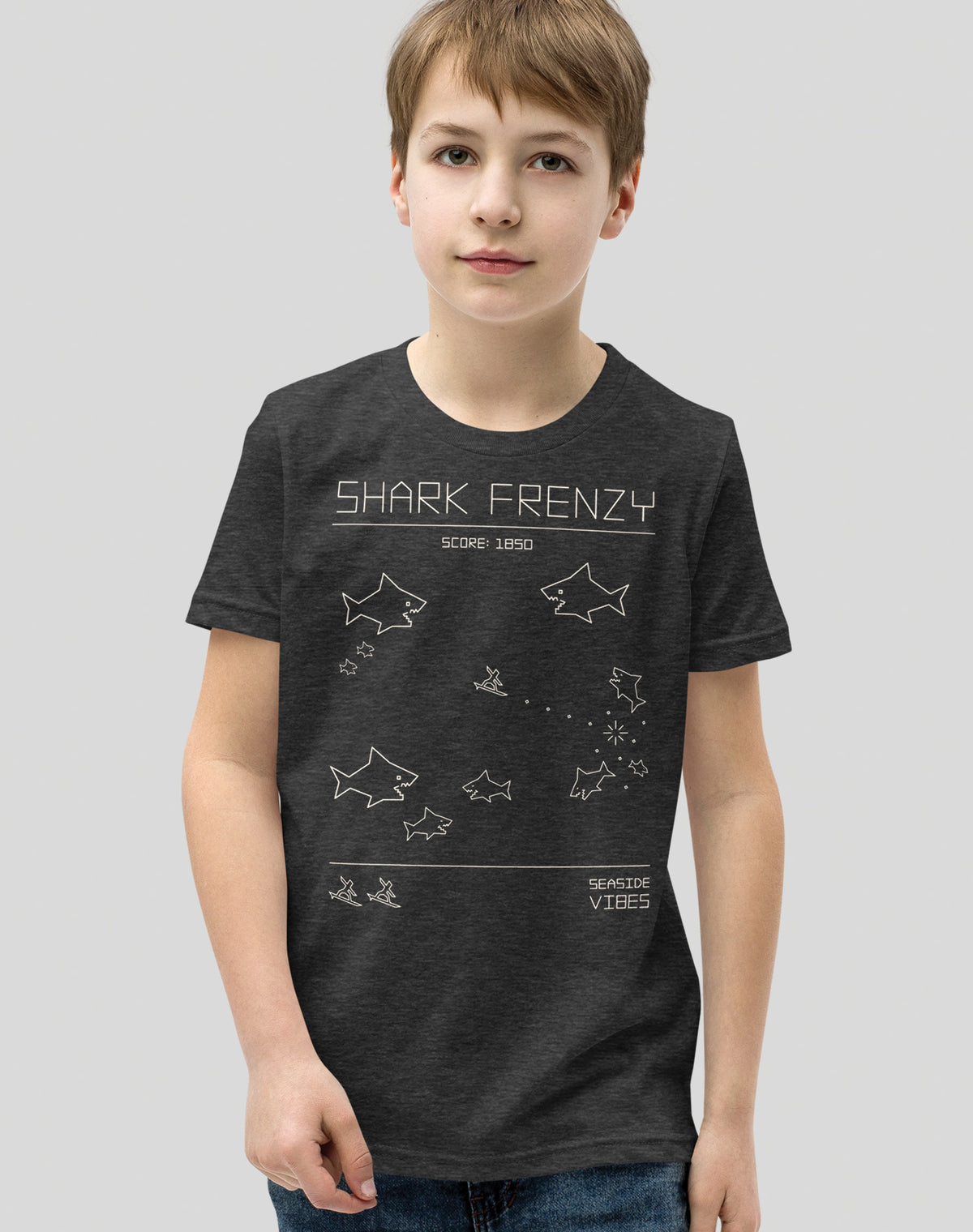 Youth: 1979 Shark Frenzy Tee | Dark Grey Heather