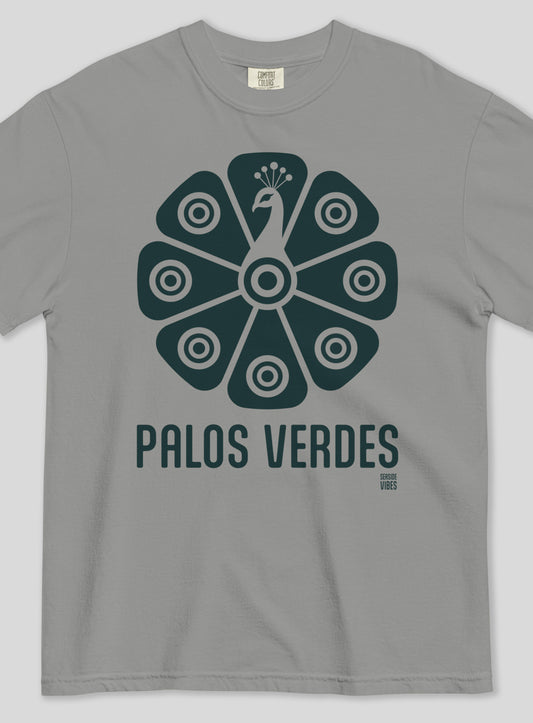 Premium Unisex: Palos Verdes Tribal Peacock Tee - Grey