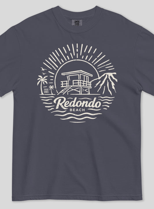 Premium Unisex: Redondo Beach Sunrise Session Tee - Navy
