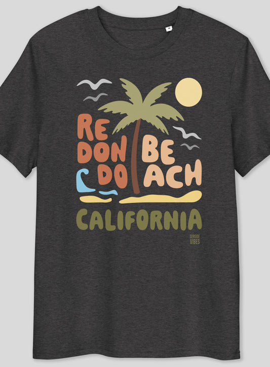 Premium Unisex: Redondo Beach Palm Tee Tee - Dark Heather Grey
