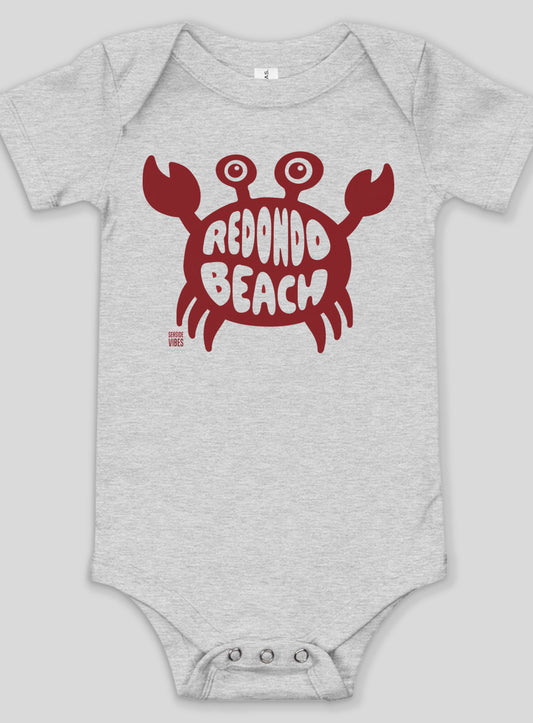 Redondo Beach Crab Onesie - Athletic Heather