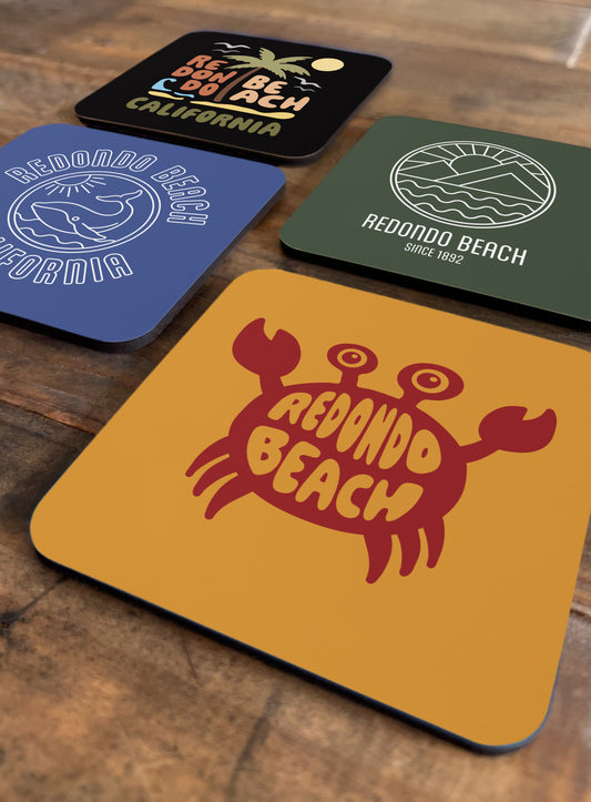 Collectible Redondo Beach Cork-Back Coasters - Gen 1: 4 Pack