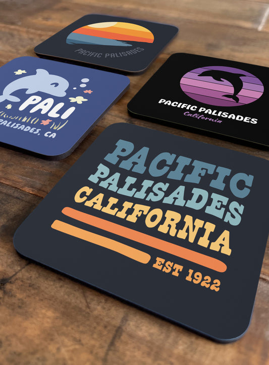 Collectible Pacific Palisades Cork-Back Coasters - Gen 1: 4 Pack
