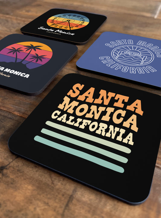Collectible Santa Monica Cork-Back Coasters - Gen 1: 4 Pack