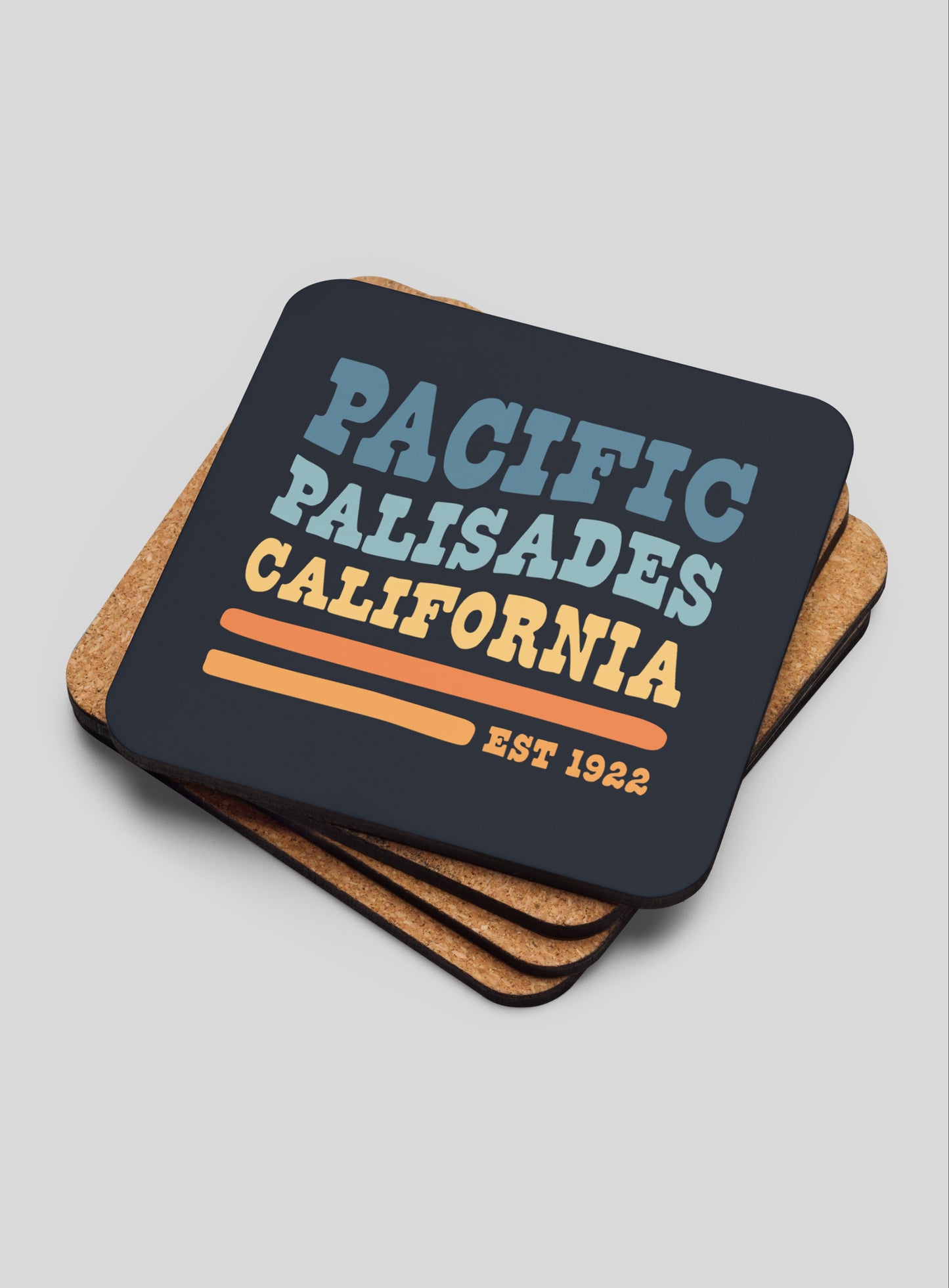 Collectible Pacific Palisades Cork-Back Coasters - Gen 1: 4 Pack