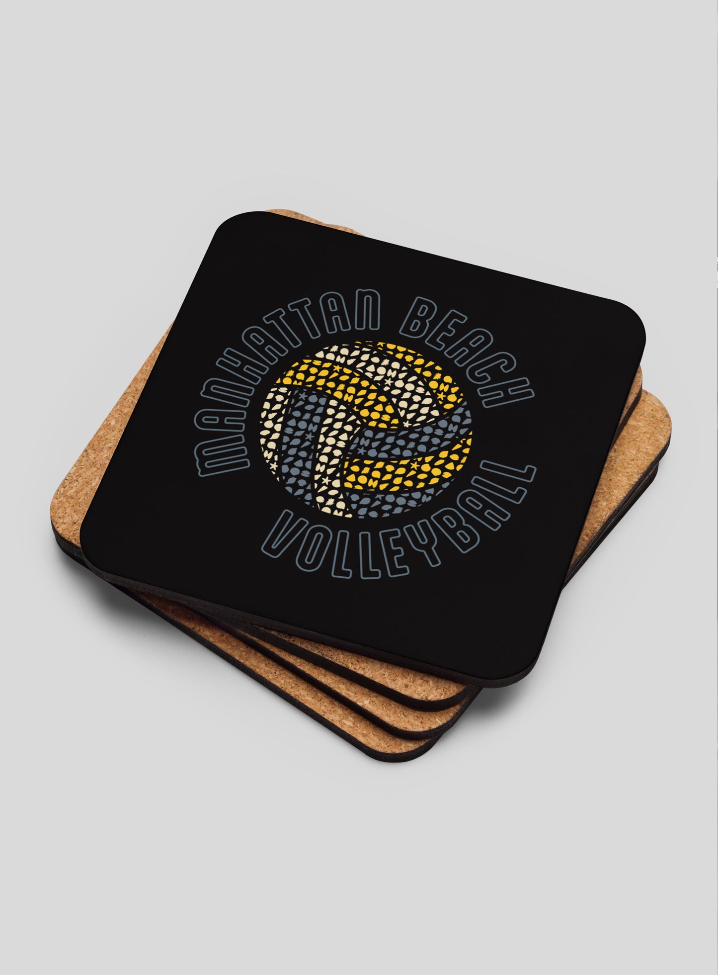 Collectible Manhattan Beach Cork-Back Coasters - Gen 1: 4 Pack
