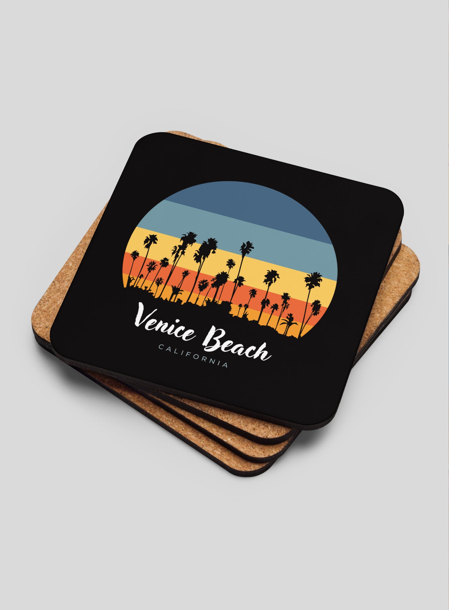Collectible Venice Beach Cork-Back Coasters - Gen 1: 4 Pack