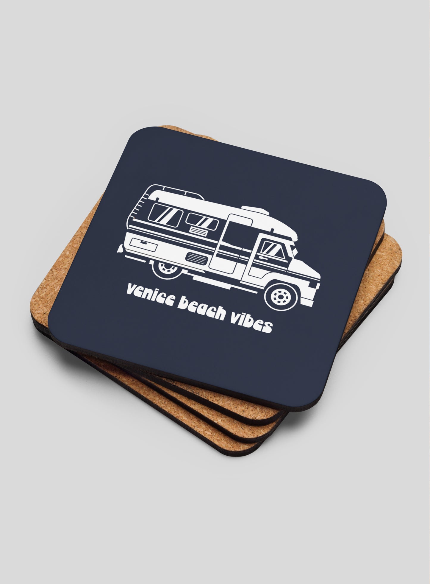 Collectible Venice Beach Cork-Back Coasters - Gen 1: 4 Pack