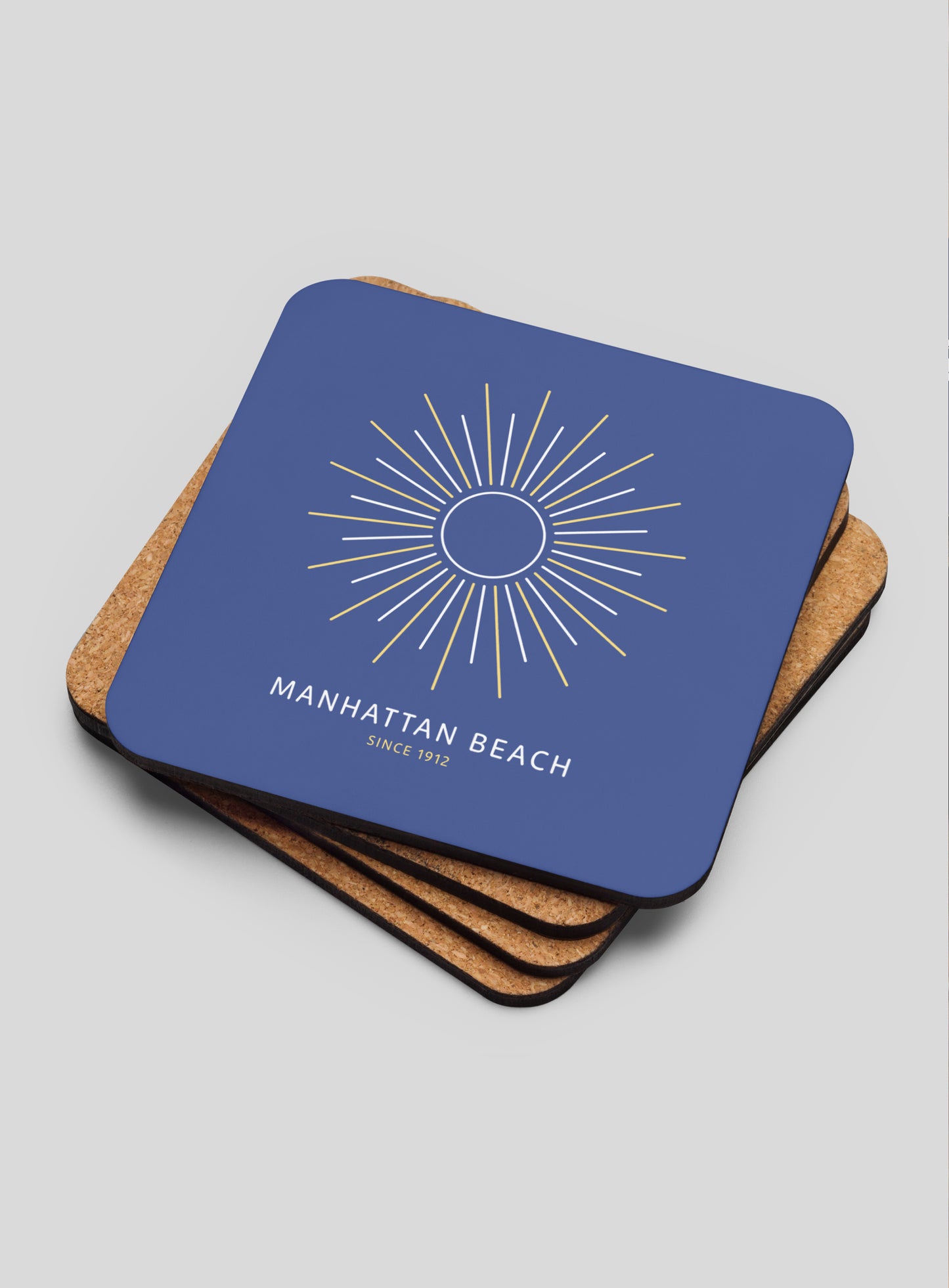 Collectible Manhattan Beach Cork-Back Coasters - Gen 1: 4 Pack