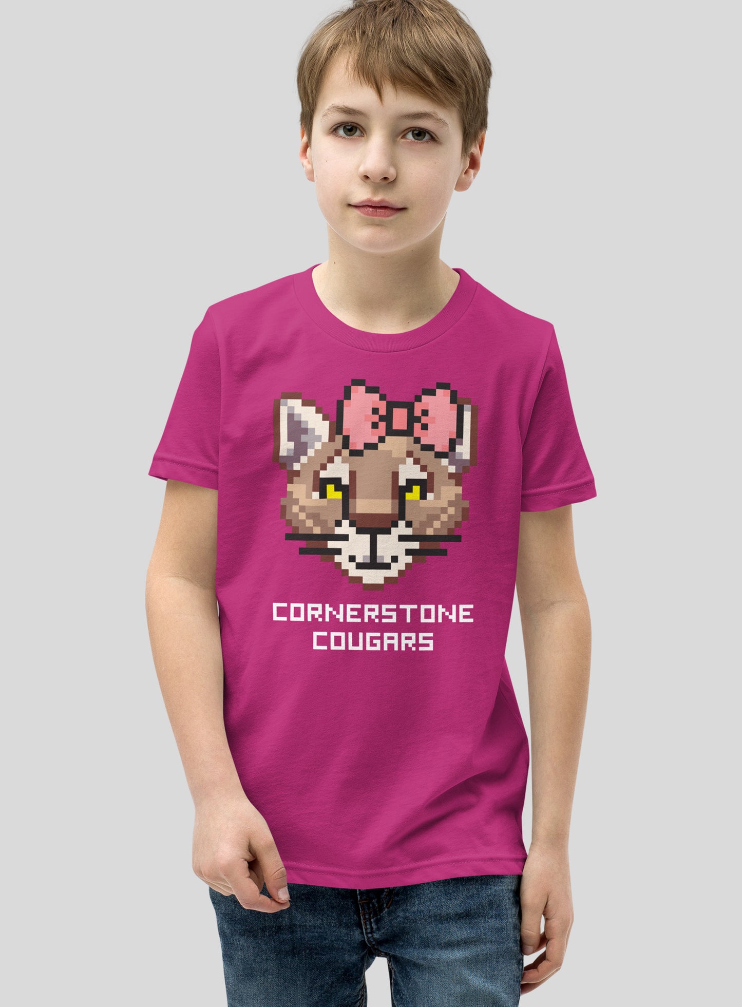 Youth: Cornerstone Lady Cougars Quest Tee - Berry