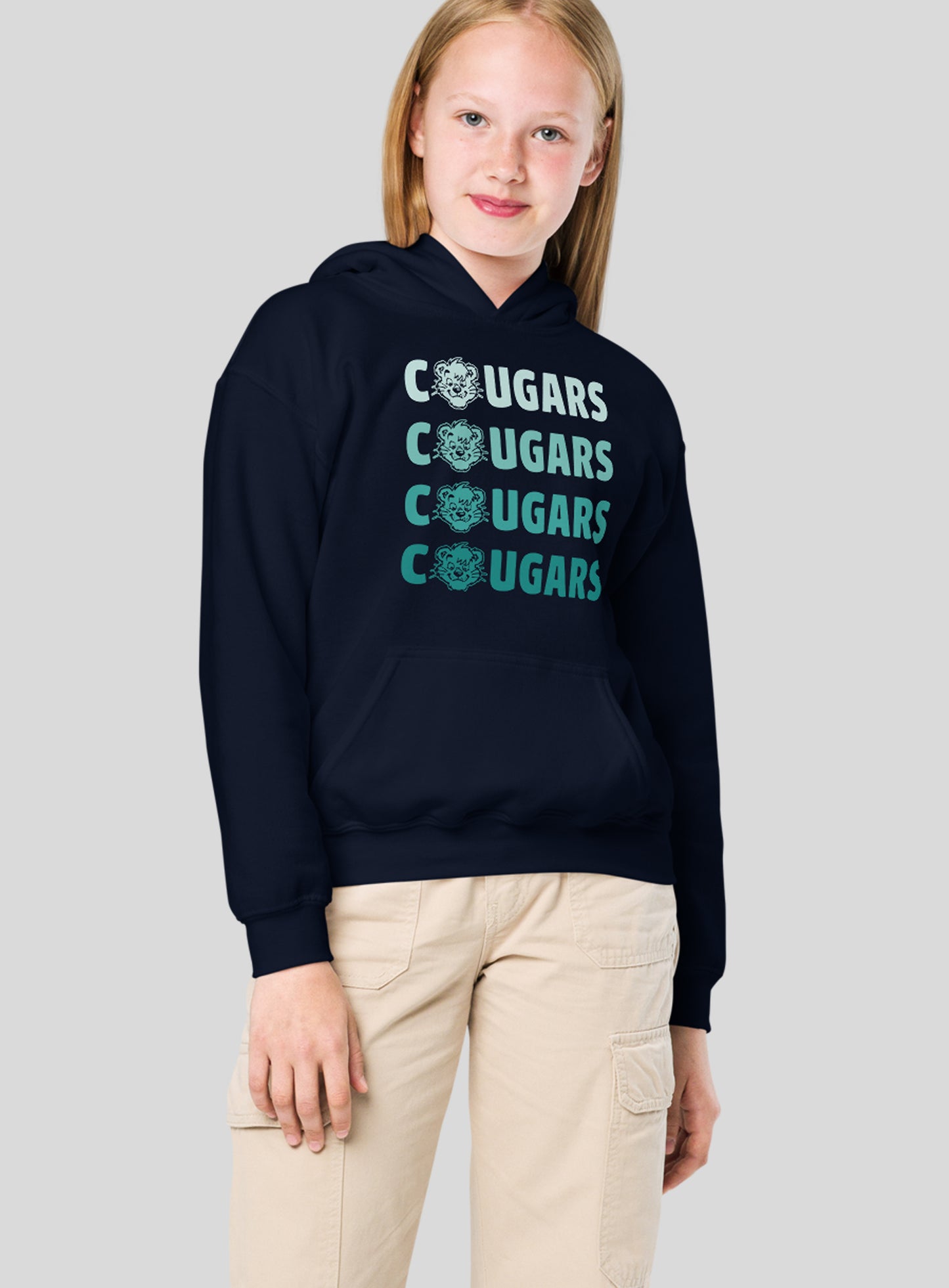 Youth: Cornerstone Cougars Remix Pullover Hoodie - Navy