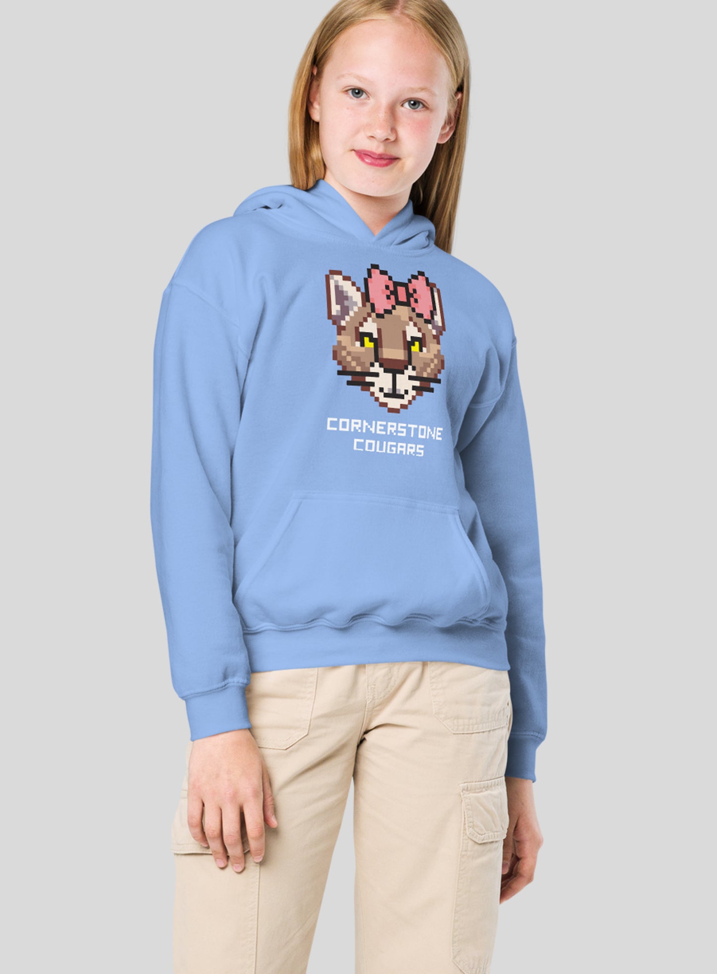 Youth: Cornerstone Lady Cougars Quest Pullover Hoodie - Carolina Blue