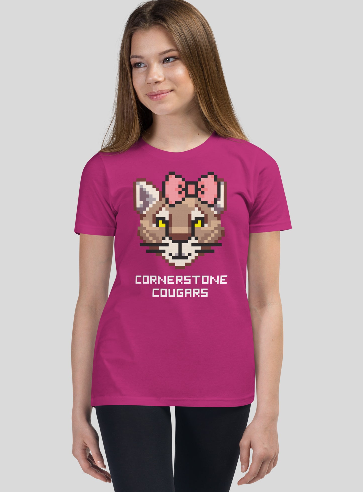 Youth: Cornerstone Lady Cougars Quest Tee - Berry