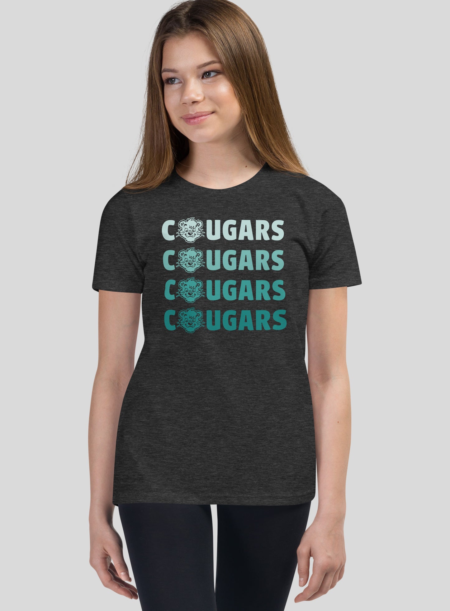 Youth: Cornerstone Cougars Remix Tee- Dark Grey Heather