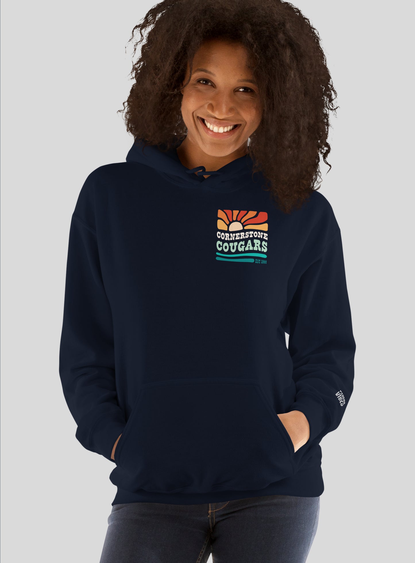 Unisex: Cornerstone Cougars Beach Vibes Pullover Hoodie - Navy
