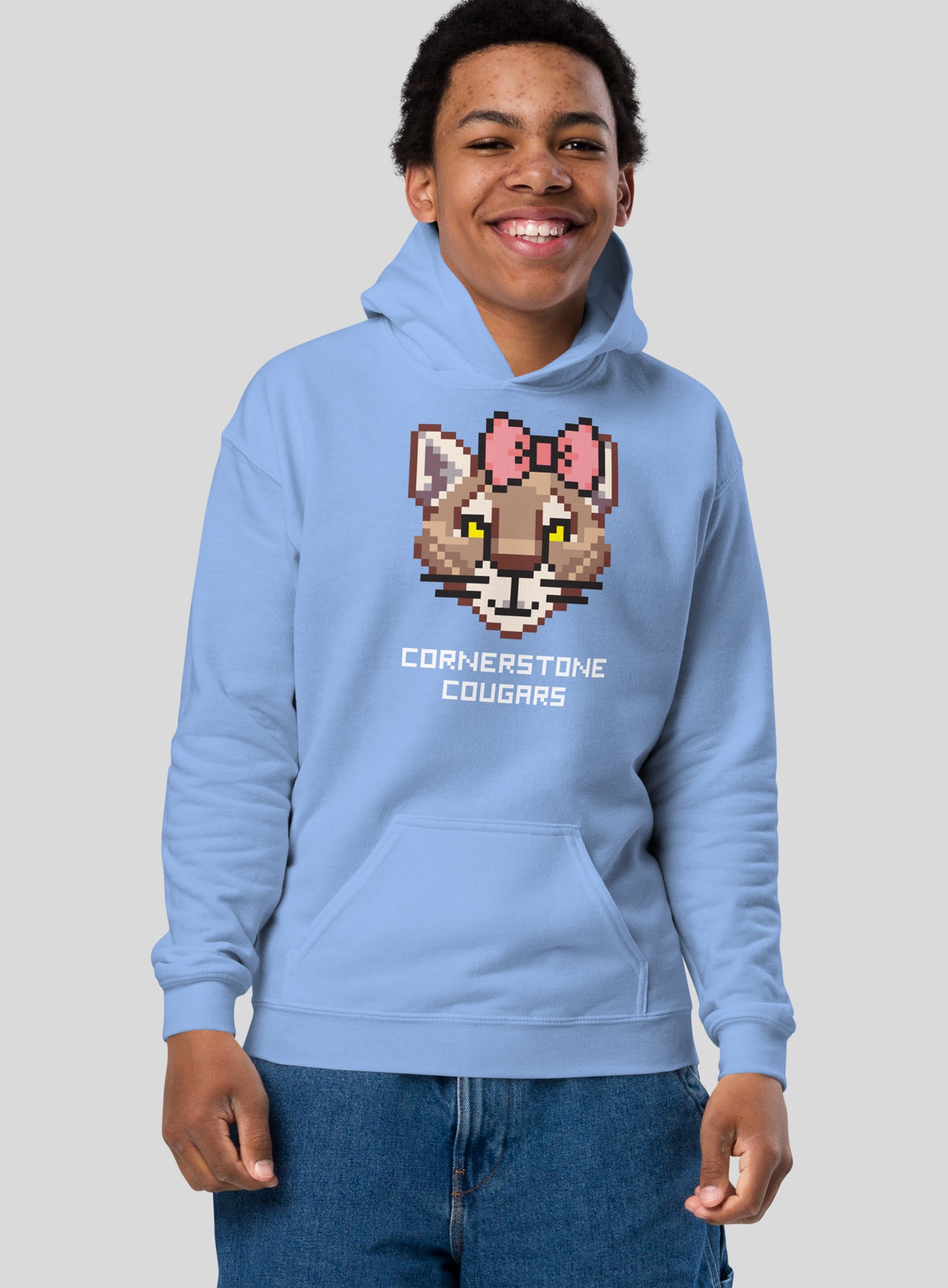 Youth: Cornerstone Lady Cougars Quest Pullover Hoodie - Carolina Blue