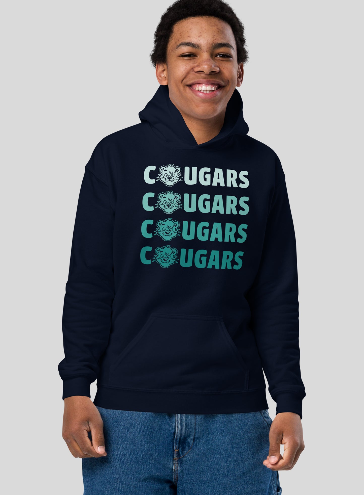Youth: Cornerstone Cougars Remix Pullover Hoodie - Navy