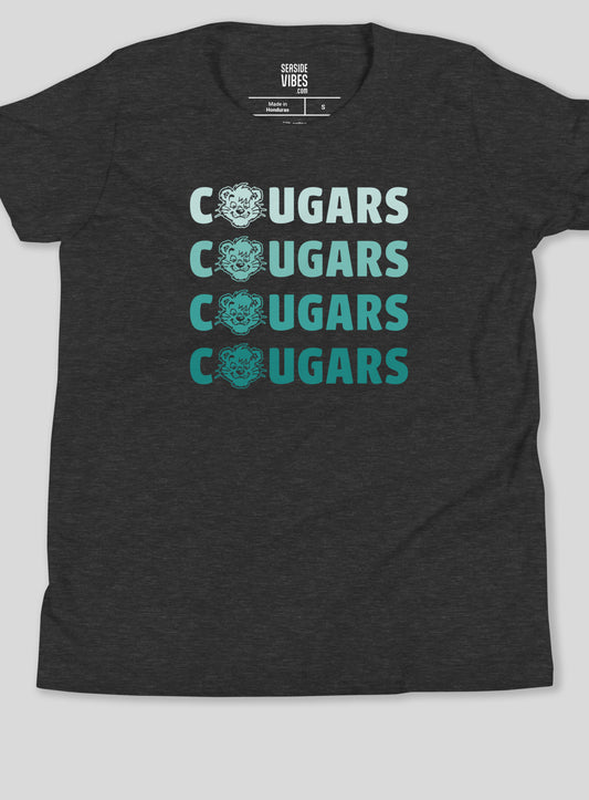 Youth: Cornerstone Cougars Remix Tee- Dark Grey Heather