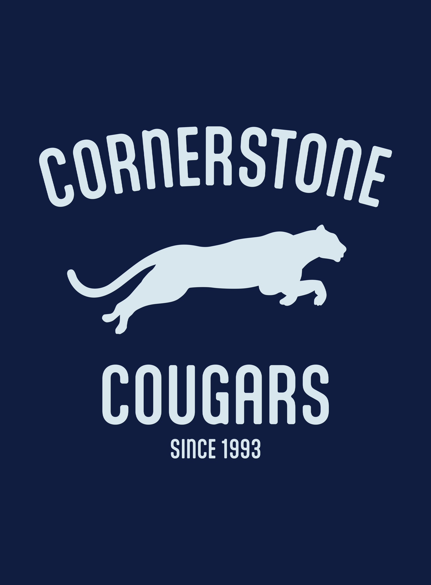 V-Neck: Run with the Cougars Tee - Heather Navy