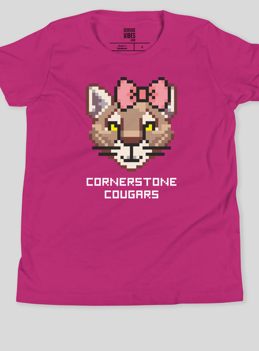 Youth: Cornerstone Lady Cougars Quest Tee - Berry