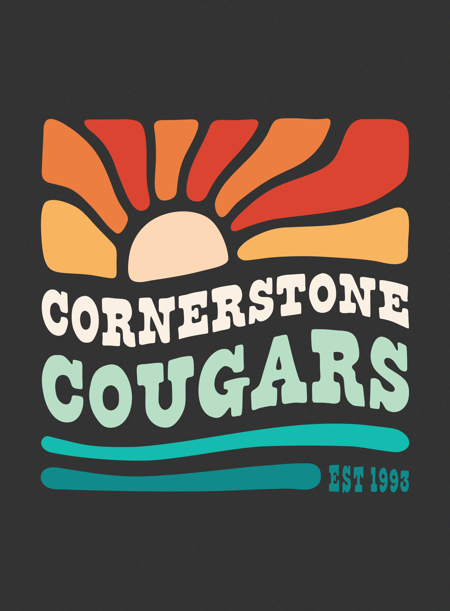 Unisex: Cornerstone Cougars Beach Vibes Tee - Dark Grey Heather