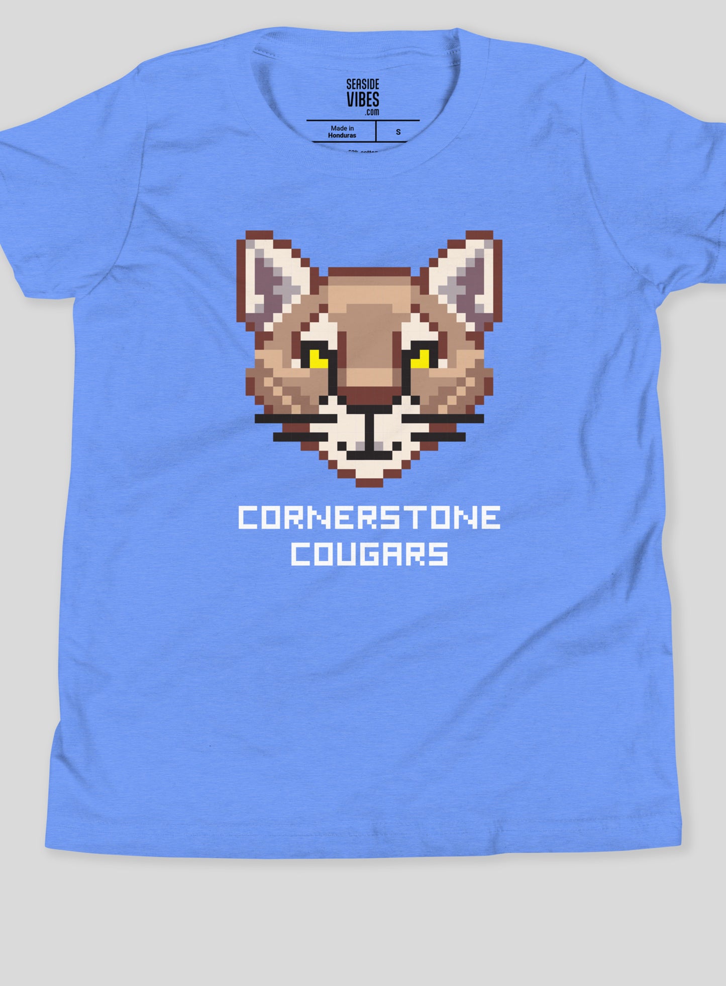 Youth: Cornerstone Cougars Quest Tee - Heather Columbia Blue