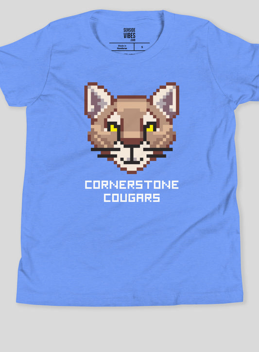 Youth: Cornerstone Cougars Quest Tee - Heather Columbia Blue