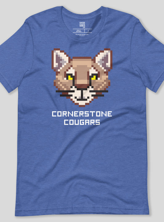 Unisex: Cornerstone Cougars Quest Tee - Heather True Royal