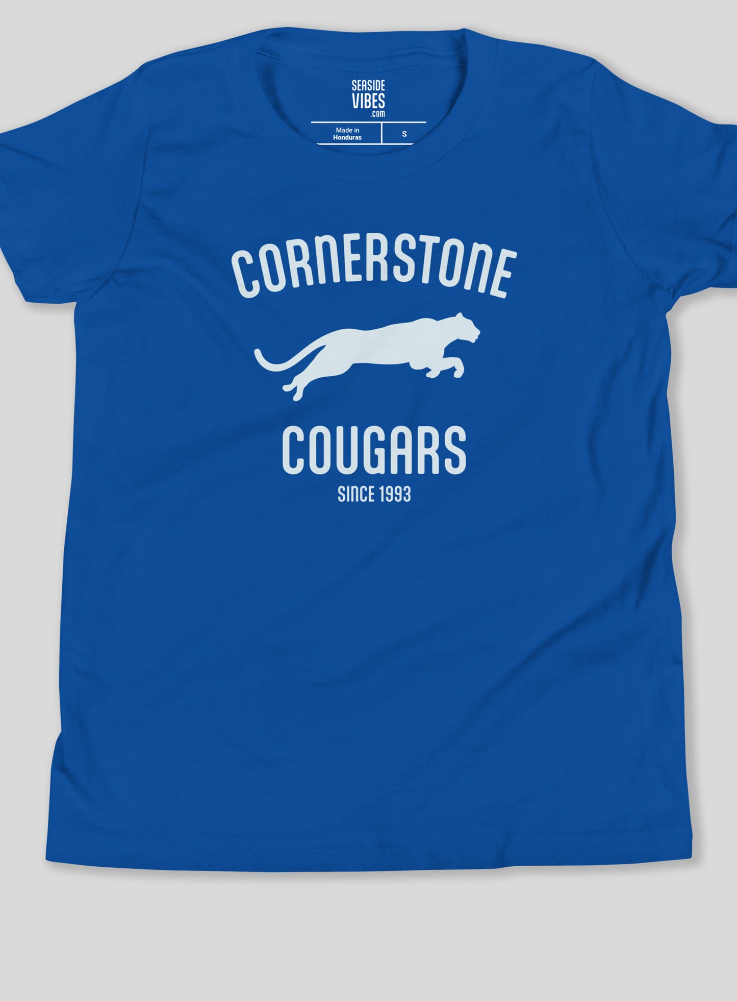 Youth: Run with the Cougars Tee - True Royal