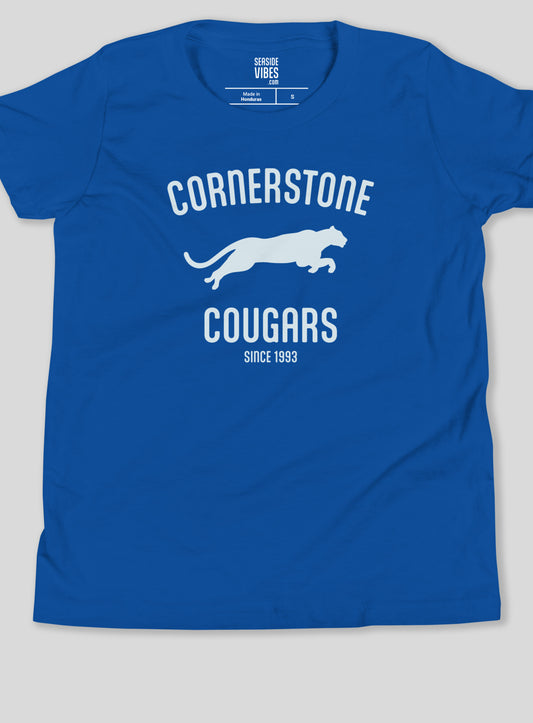 Youth: Run with the Cougars Tee - True Royal