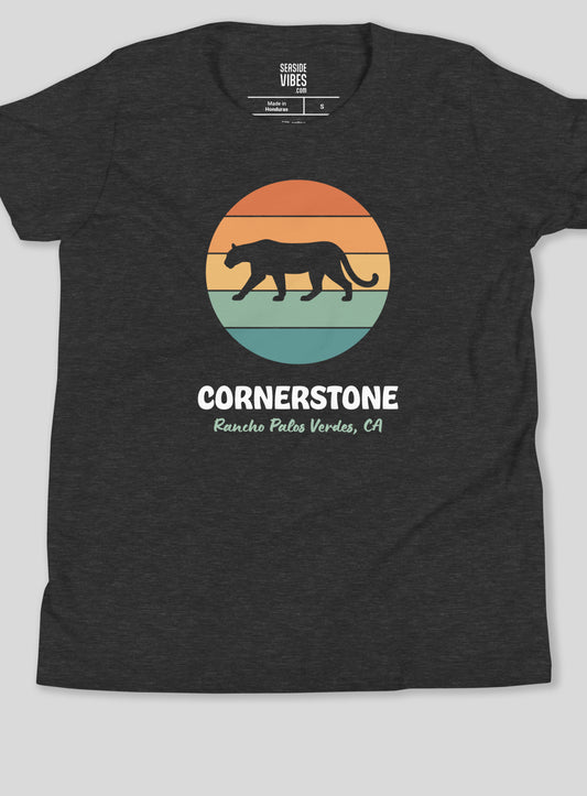 Youth: Cornerstone Cougars Pride Tee - Dark Grey Heather