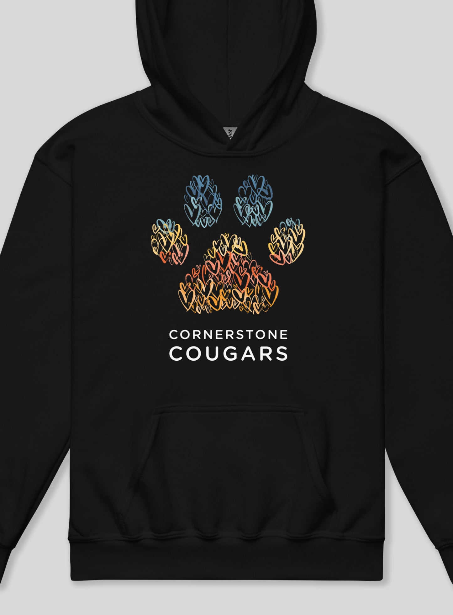 Youth: Cornerstone Cougars Pawsitive Vibes Pullover Hoodie - Black
