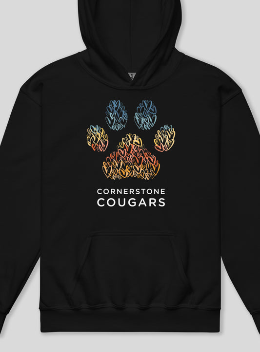 Youth: Cornerstone Cougars Pawsitive Vibes Pullover Hoodie - Black