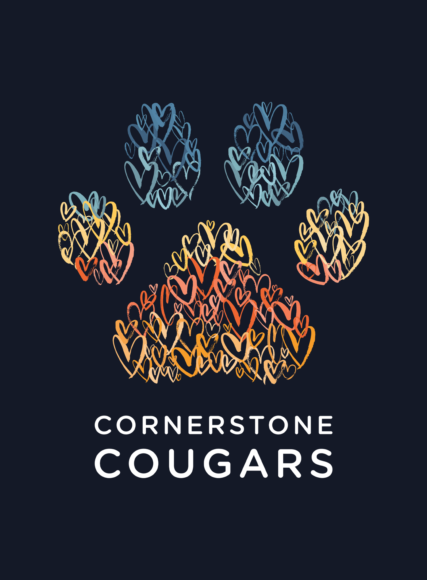 Unisex: Cornerstone Cougars Pawsitive Vibes Pullover Hoodie - Navy