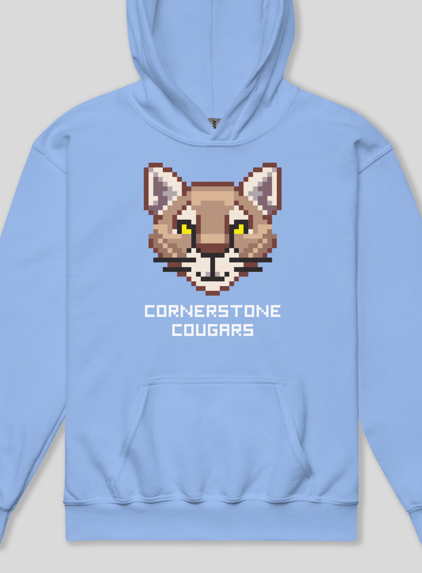 Youth: Cornerstone Cougars Quest Pullover Hoodie - Carolina Blue