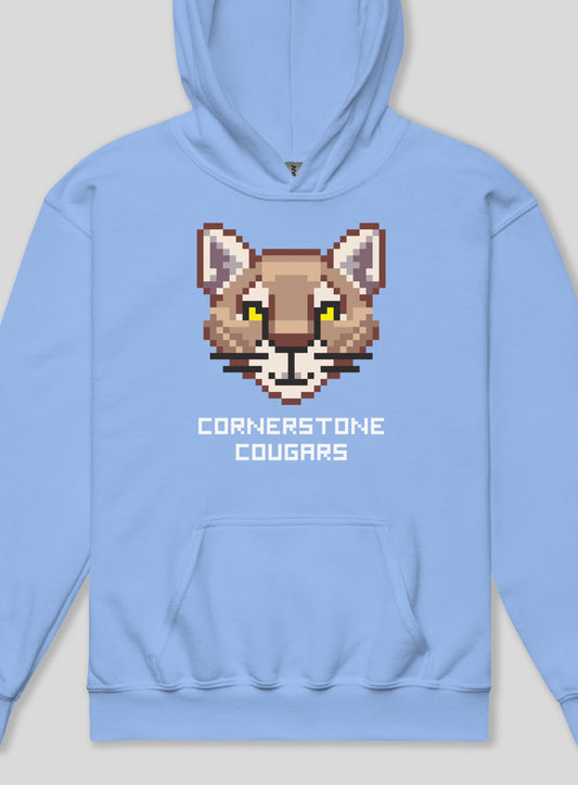 Youth: Cornerstone Cougars Quest Pullover Hoodie - Carolina Blue