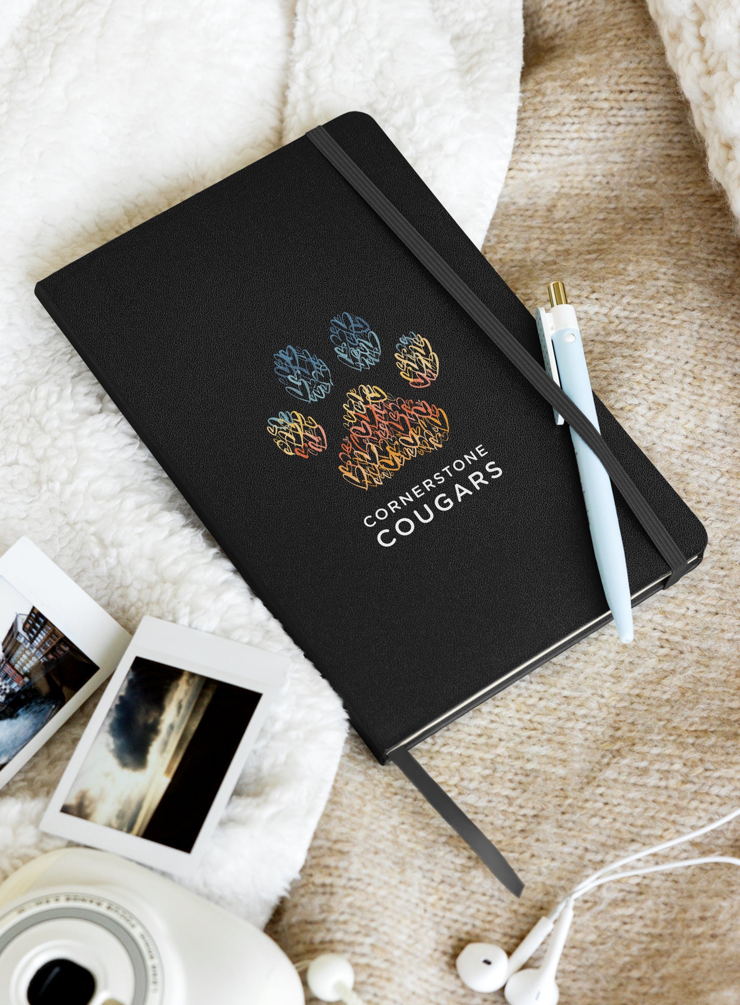 Cornerstone Cougars Pawsitive Vibes Hardcover Bound Notebook - 80 Lined Pages