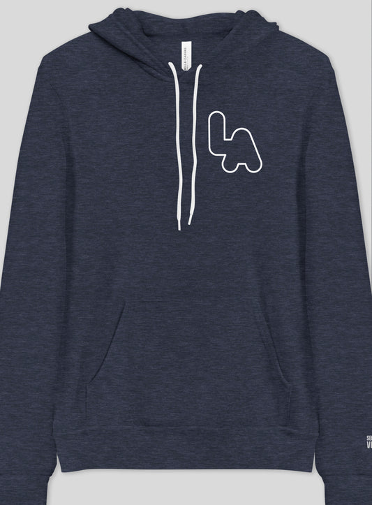 Unisex: Los Angeles Sunrise Pullover Hoodie - Heather Navy
