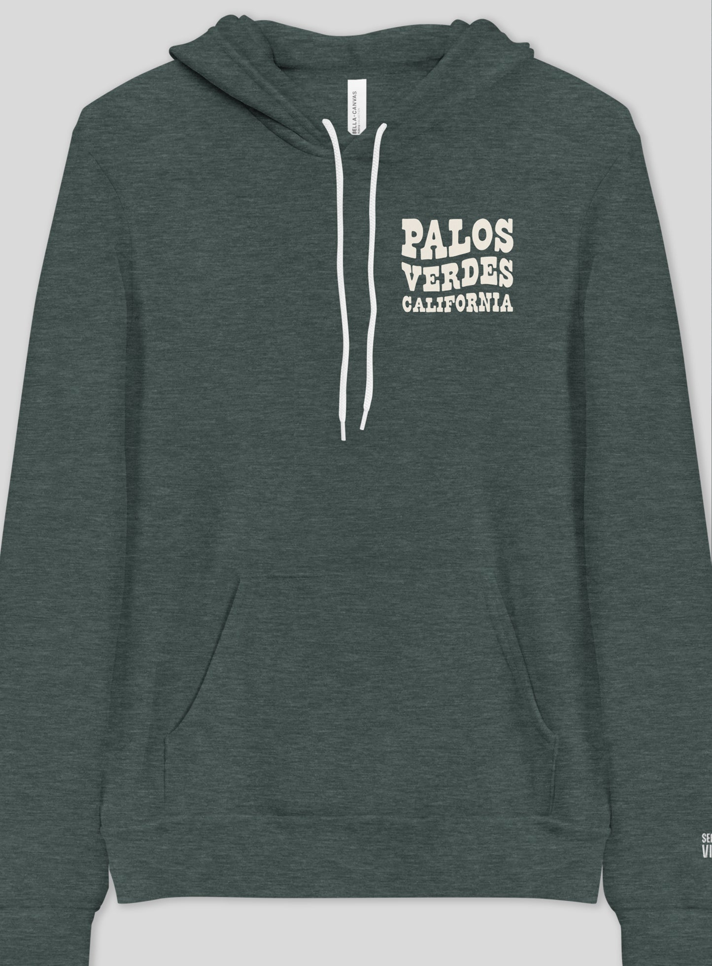 Unisex: Palos Verdes Vibes Pullover Hoodie - Heather Forest