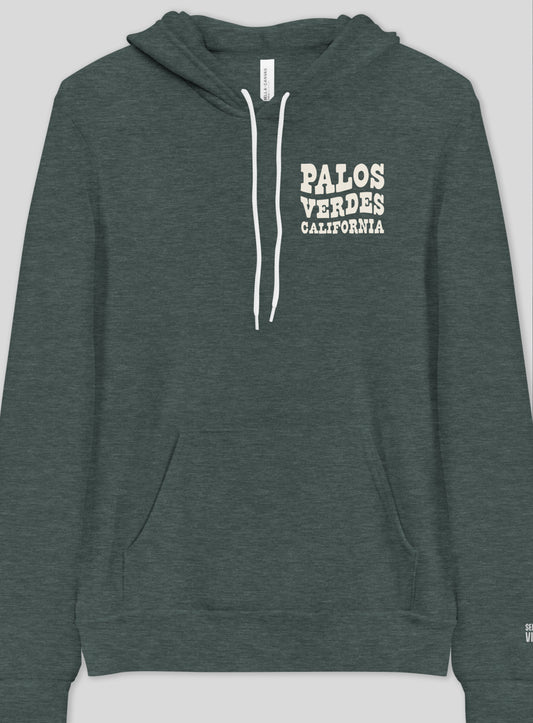 Unisex: Palos Verdes Vibes Pullover Hoodie - Heather Forest