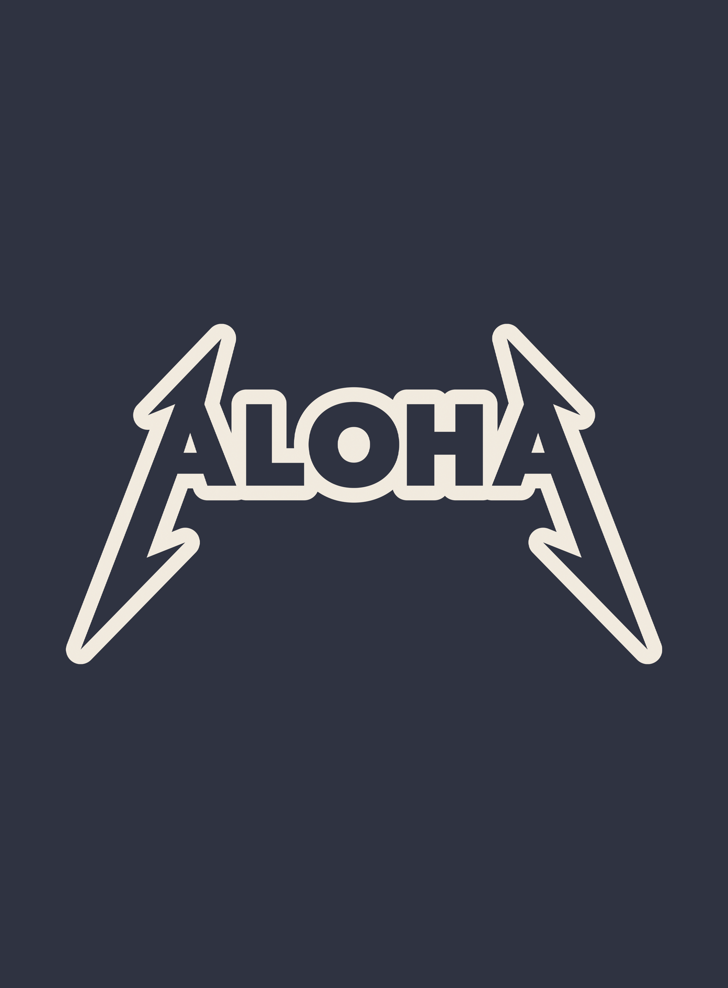 Unisex: ALOHA Rocks Pullover Hoodie - Heather Navy