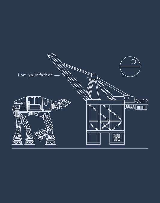 I Am Your Father Crane Tee - Cotton Blend | Midnight Navy