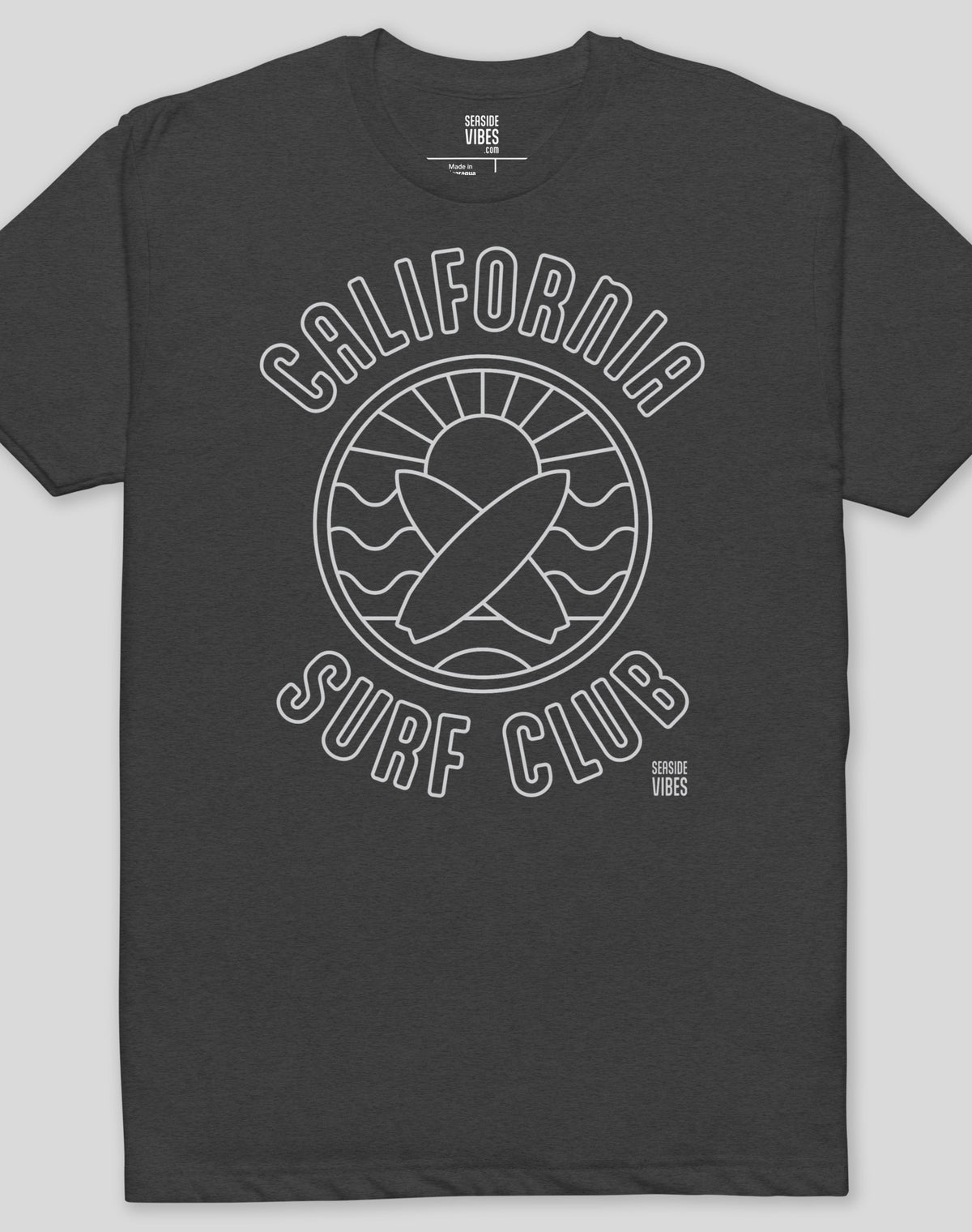 California Surf Club Sunset Tee - Cotton Blend | Charcoal
