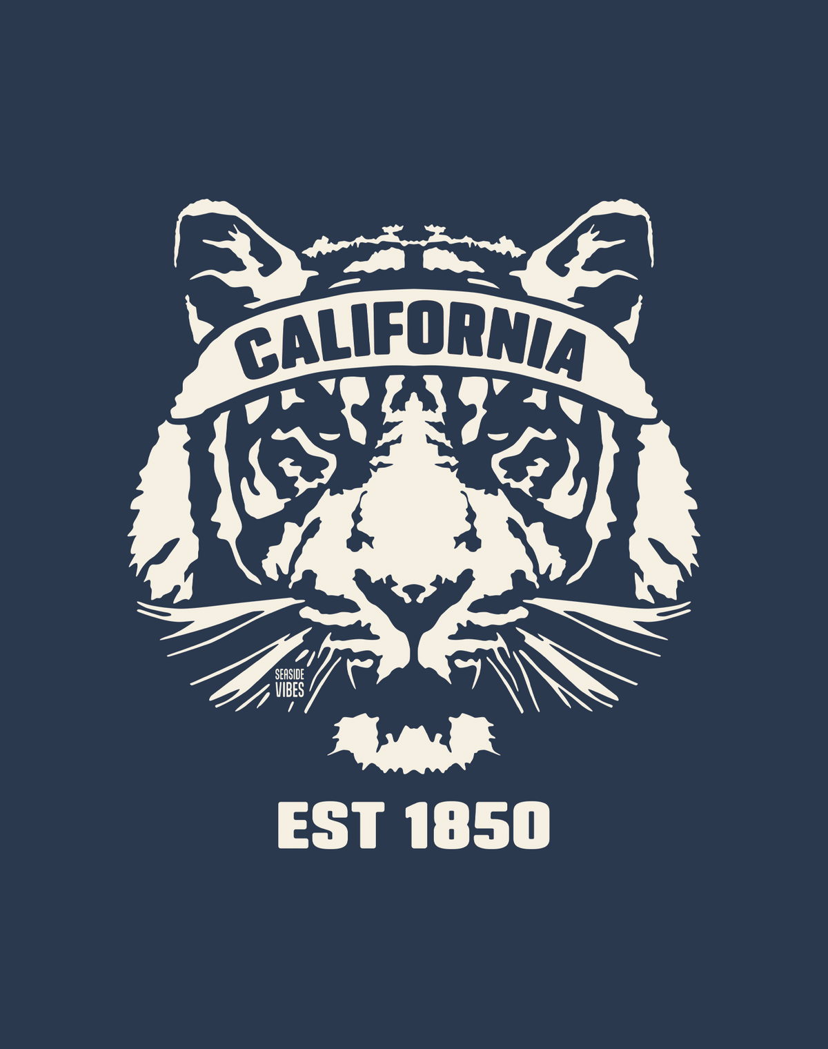 California Tiger Ambush Tee - Cotton Blend | Midnight Navy