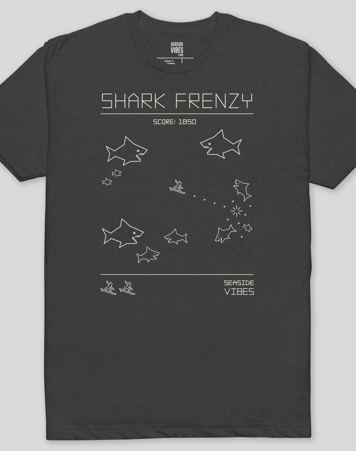 1979 Shark Frenzy Tee - Cotton Blend | Charcoal