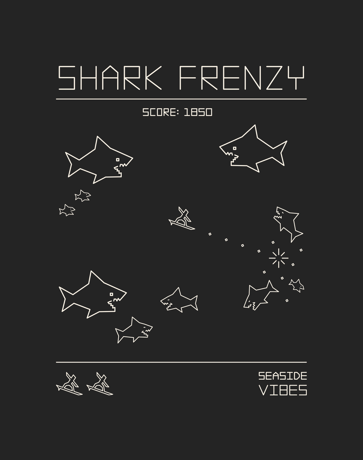 1979 Shark Frenzy Tee - Cotton Blend | Charcoal