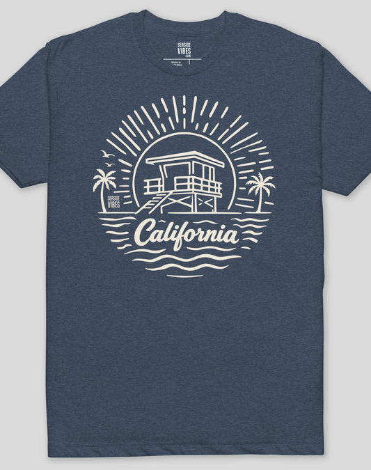 California Sunrise Session Tee - Cotton Blend | Midnight Navy