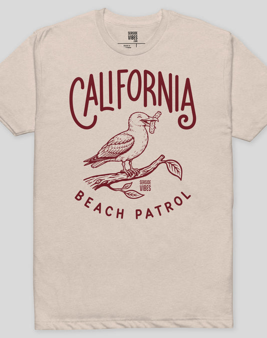 California Beach Patrol Seagull Tee - Cotton Blend | Sand